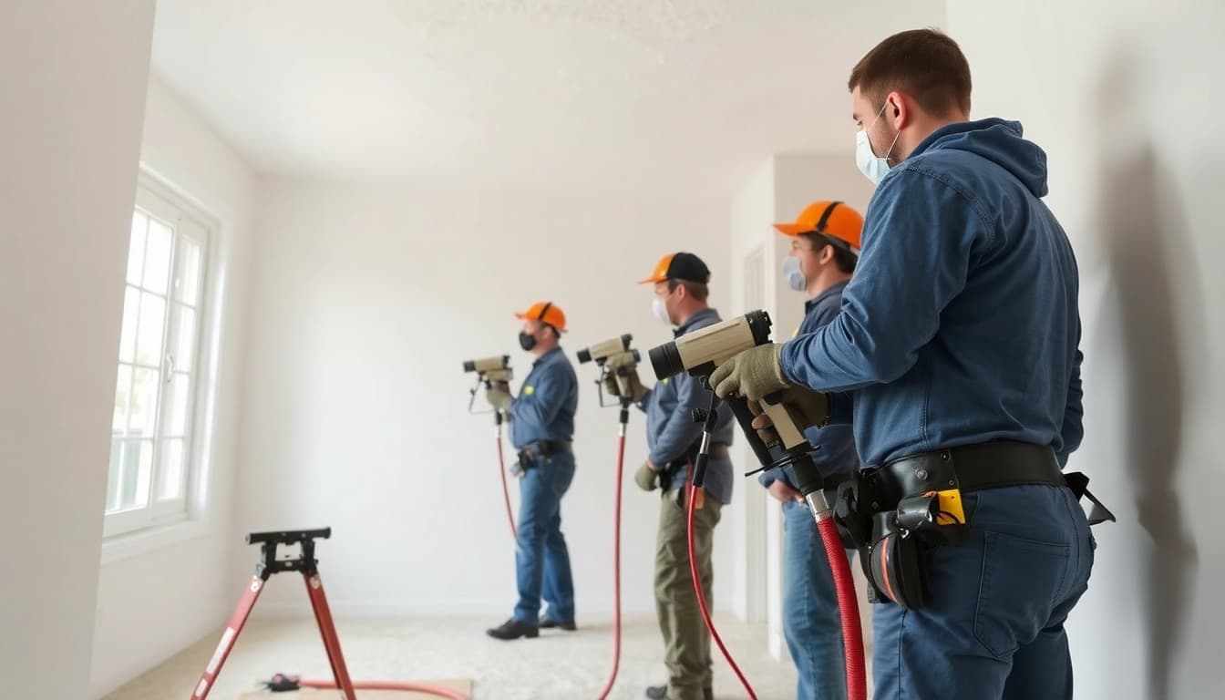 Efficient spray foam removal Littlehampton with professionals carefully extracting foam.
