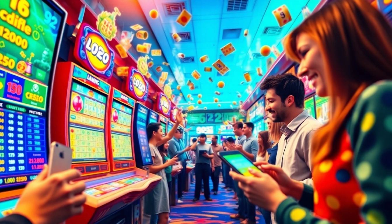 Exciting 92lottery online gaming experience featuring colorful lottery tickets and digital interfaces.