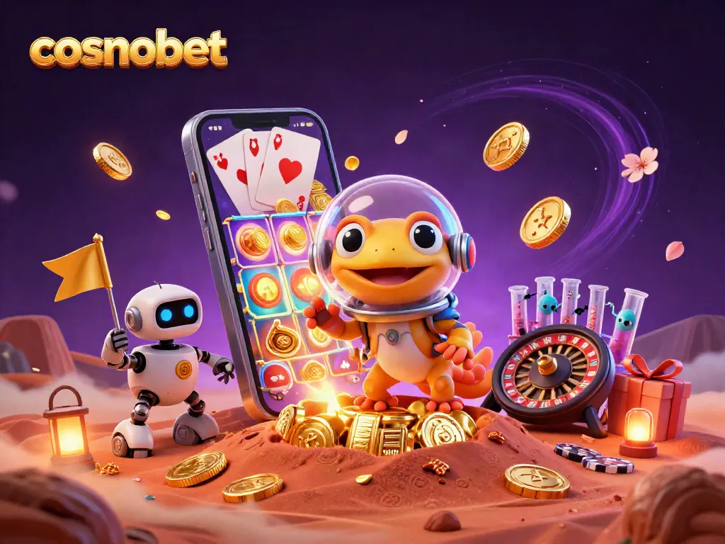 Spin to win at Cosmobet with a Martian gecko and casino treasures on Mars!