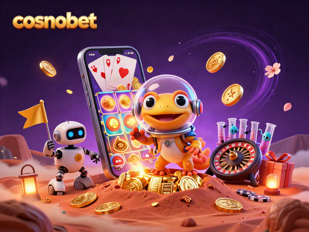 Spin to win at Cosmobet with a Martian gecko and casino treasures on Mars!