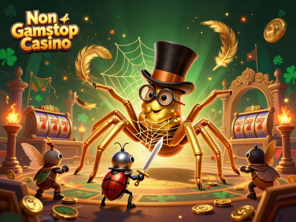 Experience thrilling action in a Non Gamstop Casino scene featuring whimsical characters and dynamic elements.