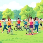 Diverse people actively participating in outdoor activities for Weight Loss and health.