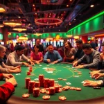 Experience the thrill of sbobet poker action in a vibrant casino with intense players and colorful chips.