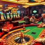 A thrilling casino scene showcasing players at a roulette table as they place bets at a Nha cai uy tin.