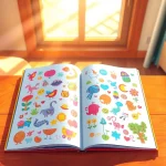 Discover the joy of creativity with a reusable sticker book complete with colorful stickers and vibrant designs.
