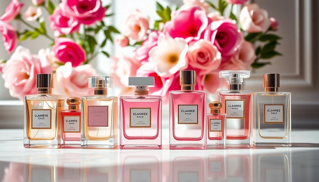 Showcasing best perfume dupes 2025 with elegant bottles on a marble countertop and vibrant florals.