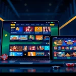 Capture the excitement of online betting showcasing the interface of https://xx88.pizza/ with vibrant games and devices.