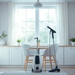 Steam cleaning with aurupesuri rent for a spotless home environment, showcasing the effectiveness of the device.