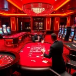 Players enjoying the game red88 lô de at an exciting casino table filled with poker chips and cards.