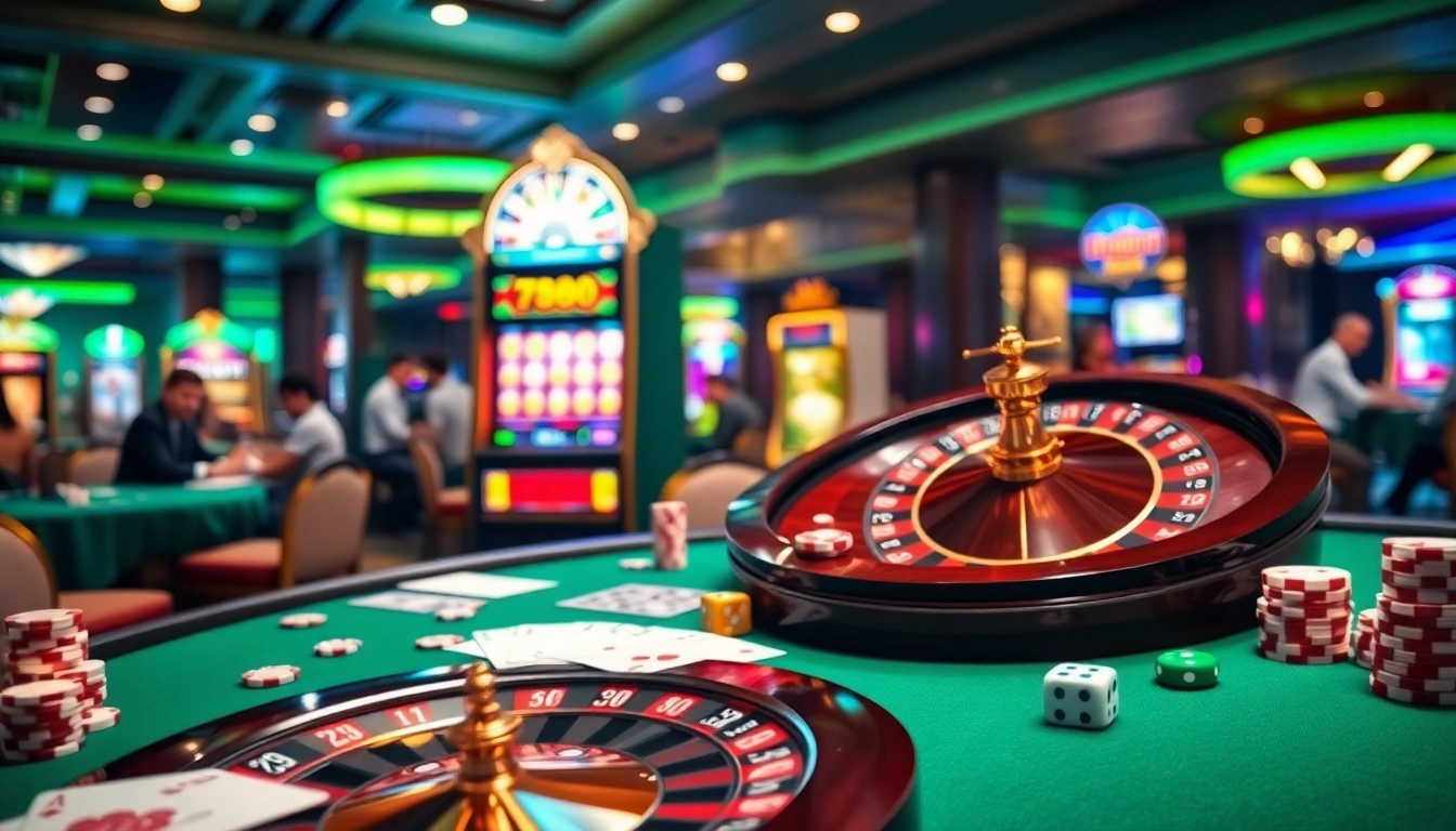Experience the thrill of gambling with a dynamic casino scene showcasing 789f com's excitement and luxury.