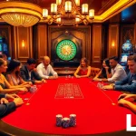 Exciting poker game at an upscale casino featuring Lc88 elements.