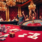 Experience the excitement of high-stakes gambling at 78winbiz.com with vibrant poker chips and a roulette wheel.