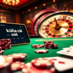 Engaging visual of kèo nhà cái betting scene at a luxury casino with tables and chips.