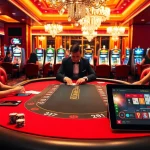 Experience thrilling gambling at https://f8bet11.net/ with a luxurious blackjack setup and vibrant casino atmosphere.