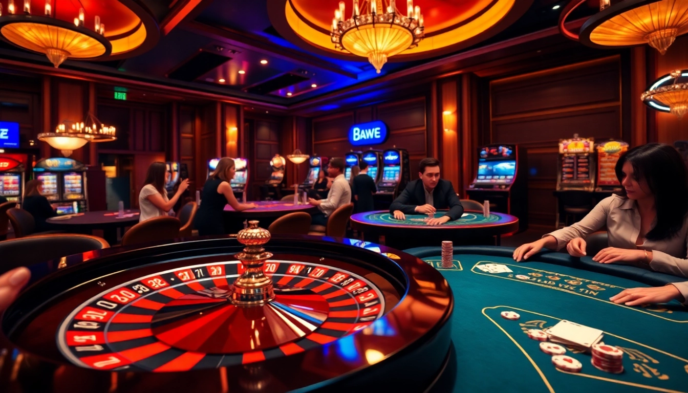Experience the excitement of the casino with the 888now link prominently displayed, showcasing players engaged in thrilling games.
