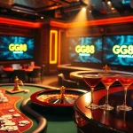 Experience the thrill of gambling at GG88 with luxurious casino tables and vibrant poker games.