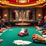 Engaged players at a poker table in a vibrant casino atmosphere at https://uu882025.online/.