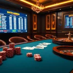 Experience the thrill of 79king 6 with an elegant casino scene featuring poker tables and vibrant betting interfaces.