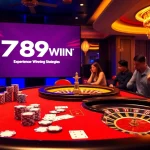 Join the excitement at https://789win.apartments/, featuring a luxury poker table in a vibrant casino.