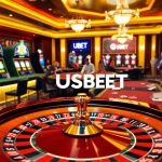 Experience the thrill of gambling at USBET with vibrant casino tables and exciting gameplay.