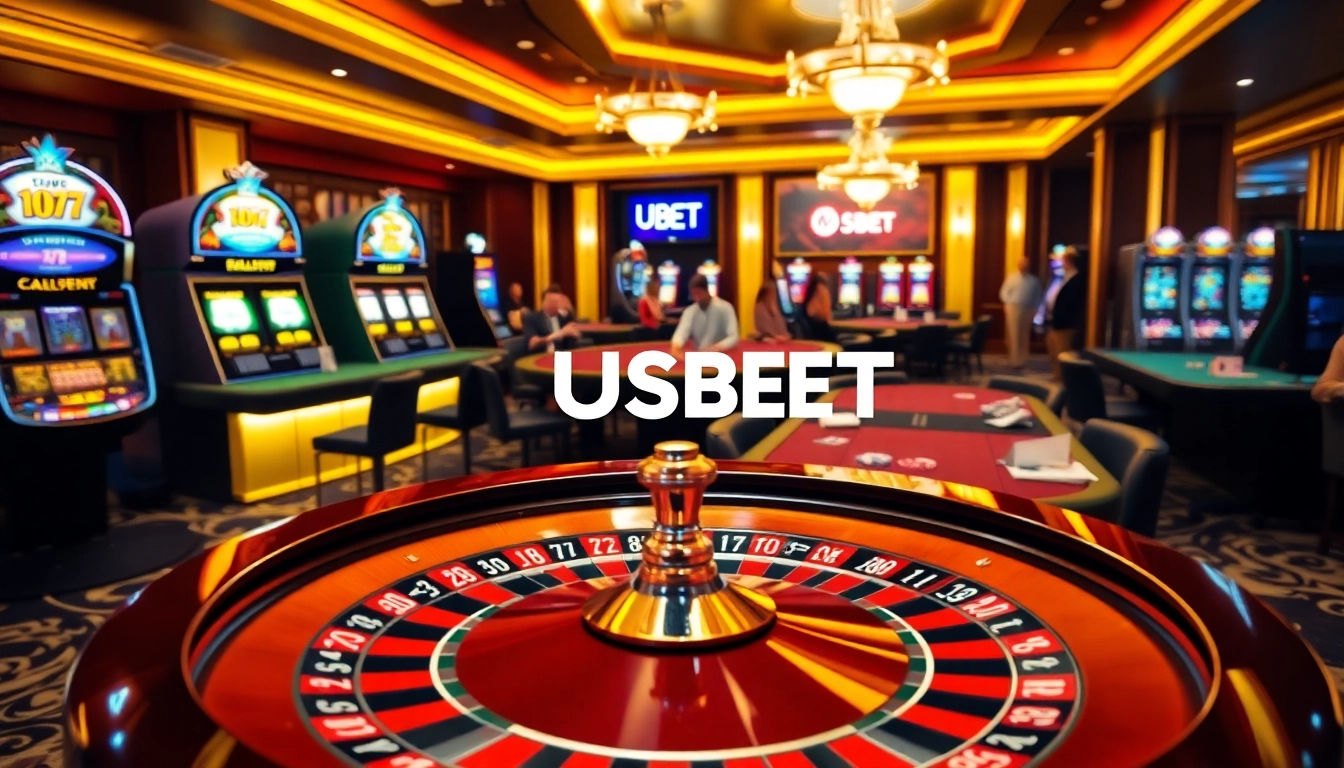 Experience the thrill of gambling at USBET with vibrant casino tables and exciting gameplay.
