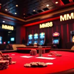 MM88 casino thrilling poker table action with illuminated chips and vibrant roulette wheels