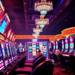 Players experiencing thrilling wins on Slot Gacor machines in a luxurious casino setting.