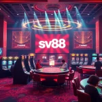 Log in to sv88 đăng nhập for an engaging online gambling experience featuring casino tables and digital games.