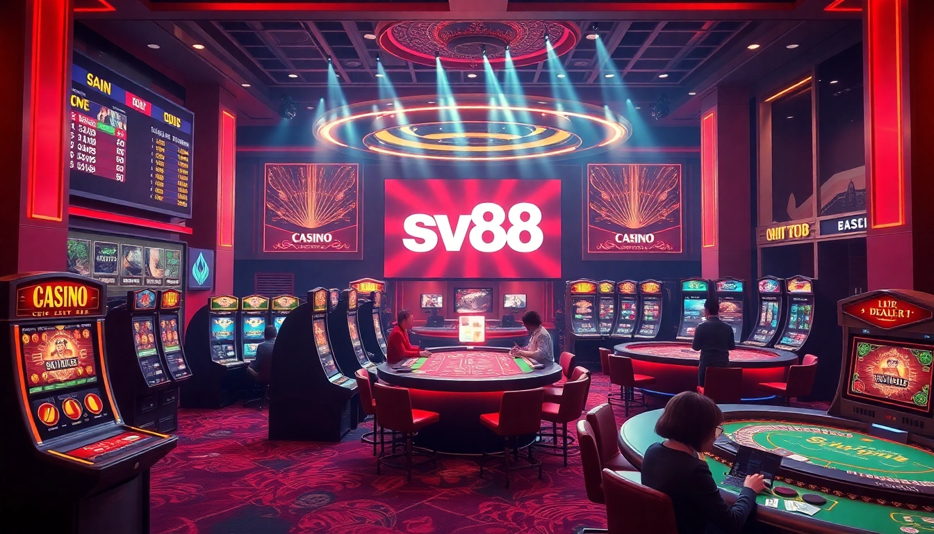 Log in to sv88 đăng nhập for an engaging online gambling experience featuring casino tables and digital games.