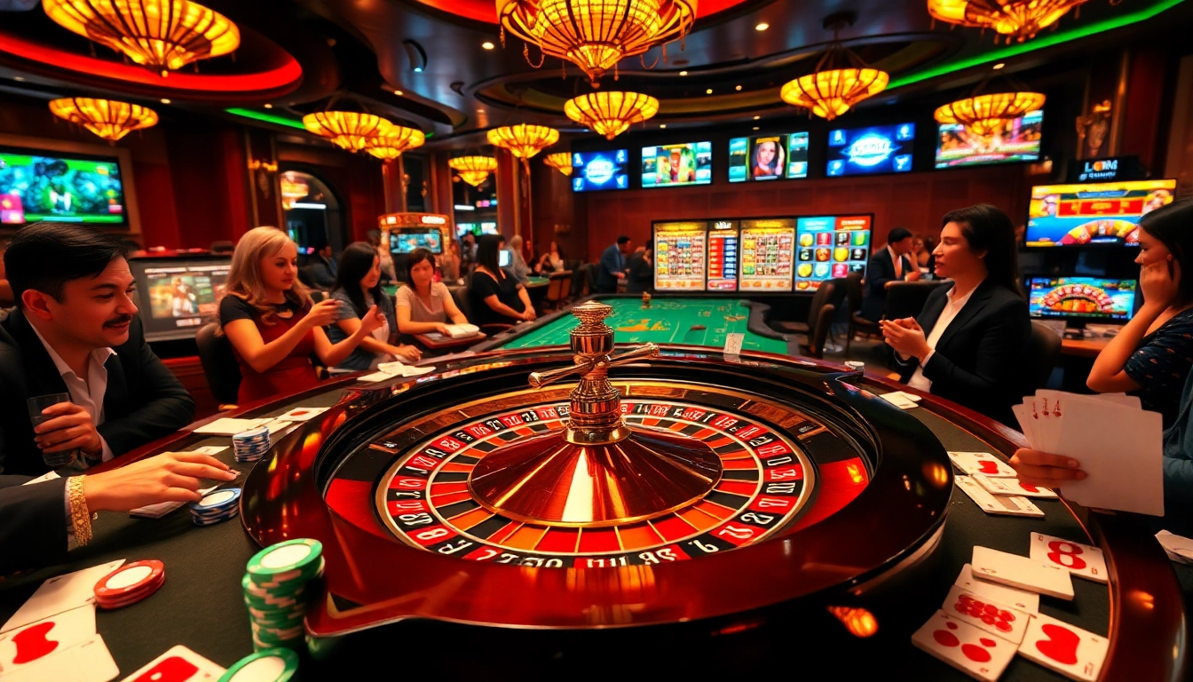 Players engaging in thrilling roulette at a rr88com casino, surrounded by colorful chips and high-stakes action.