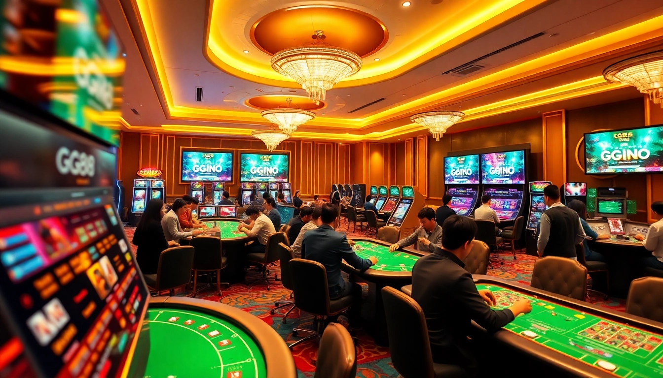 Exciting GG88 online casino scene with vibrant games and players.