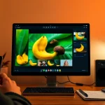 Nano Banana AI image editor in action, transforming photos with vibrant colors and tech elements.