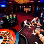 Experience the excitement of 999bet with a luxurious casino atmosphere filled with poker tables and slot machines.
