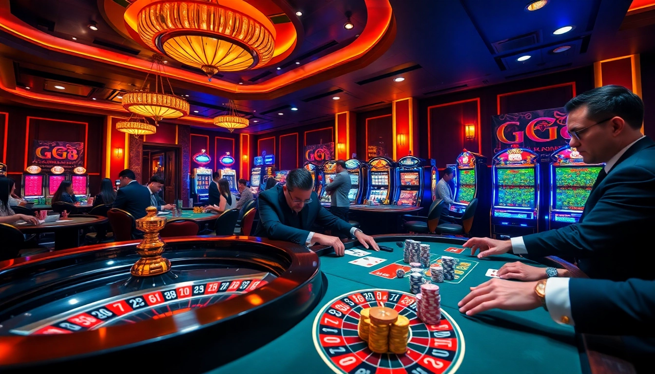 Experience the excitement of gambling at GG88 with vibrant casino visuals and engaging gameplay.