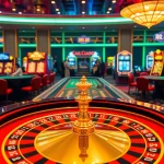 Players experiencing excitement at RR88's lively casino with roulette and slot machines.