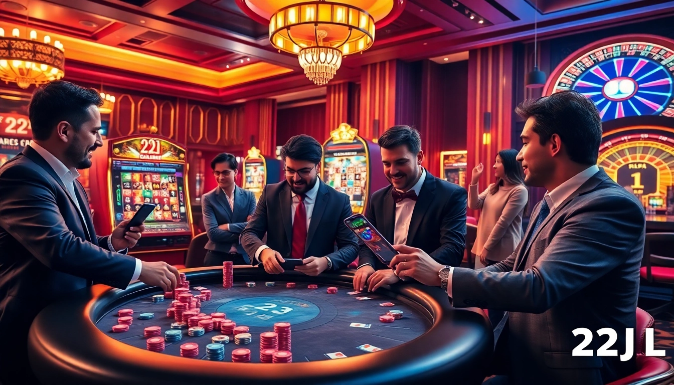 Experience the thrill of gaming with the 22JL app at a vibrant casino table.