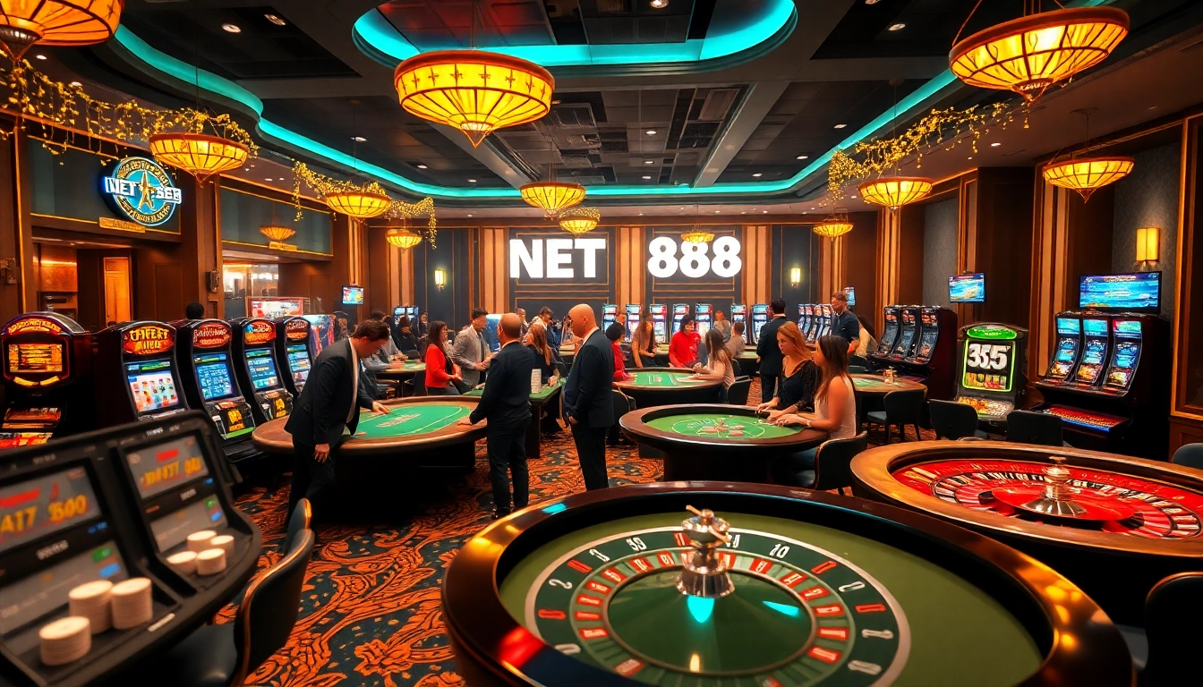 Experience the thrill of gambling at NET88 with dynamic casino tables and lively players.