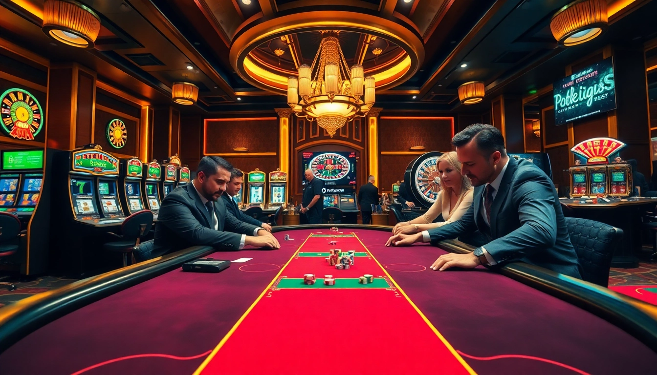 Engaged players at a poker table showcasing thrilling action at https://rikvip1.top/ with high-stakes excitement.