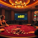Players enjoying games at trang chủ rr88, featuring poker and roulette in a vibrant casino setting.
