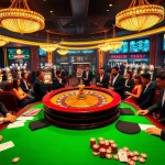 Experience the thrill of gambling at https://rr88csn.com/ with elegant casino players at a vibrant roulette wheel.