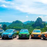 Car hire in Kuching: Scenic rental cars against a backdrop of Malaysian landmarks.