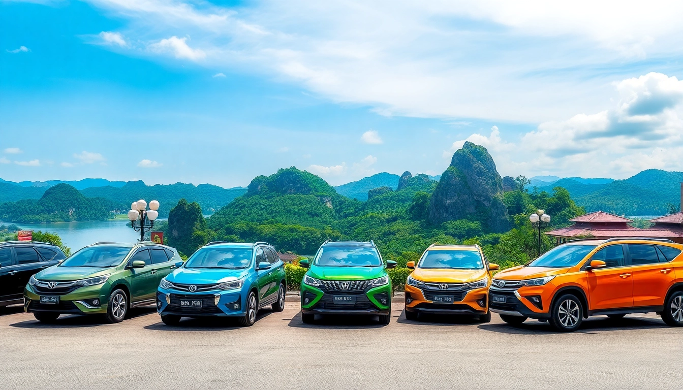 Car hire in Kuching: Scenic rental cars against a backdrop of Malaysian landmarks.