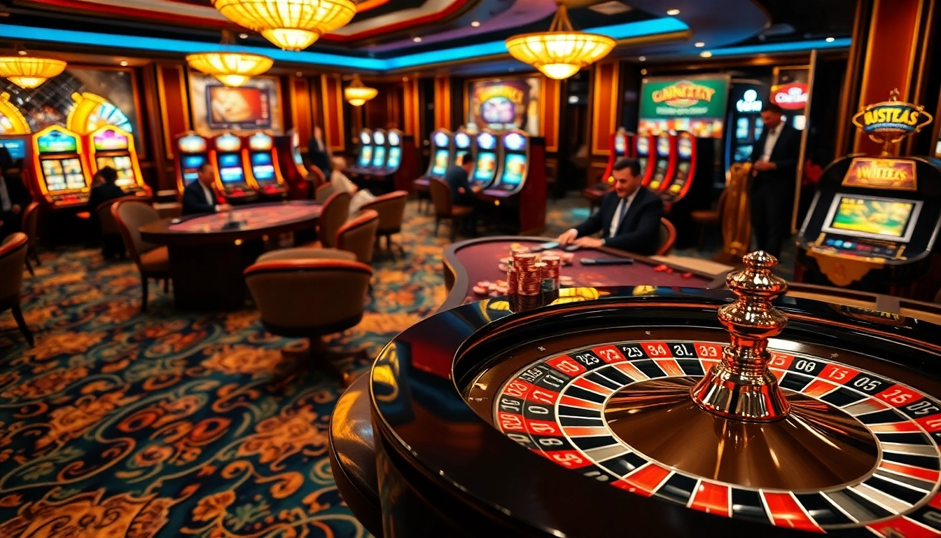 Engage with w88's exhilarating casino atmosphere featuring vibrant slot machines and thrilling table games.