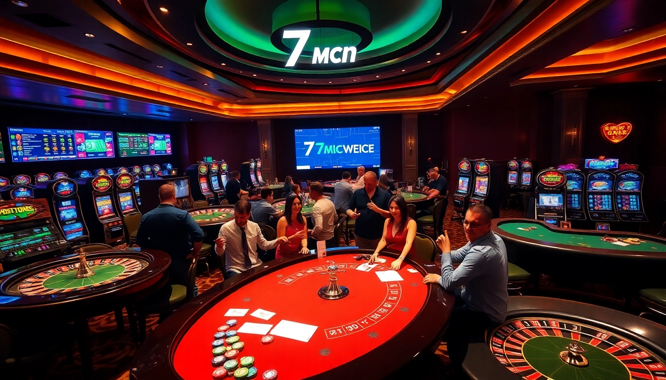 Experience thrilling gameplay at 7mcn with poker chips and exciting betting action.