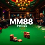 Engaged players enjoying their time at MM88 PRESS casino tables featuring vibrant roulette and poker games.