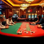 Engaging players at THABET enjoy high-stakes action at a casino table.
