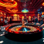 Experience the excitement of 789win at a luxurious casino with table games and vibrant decor.