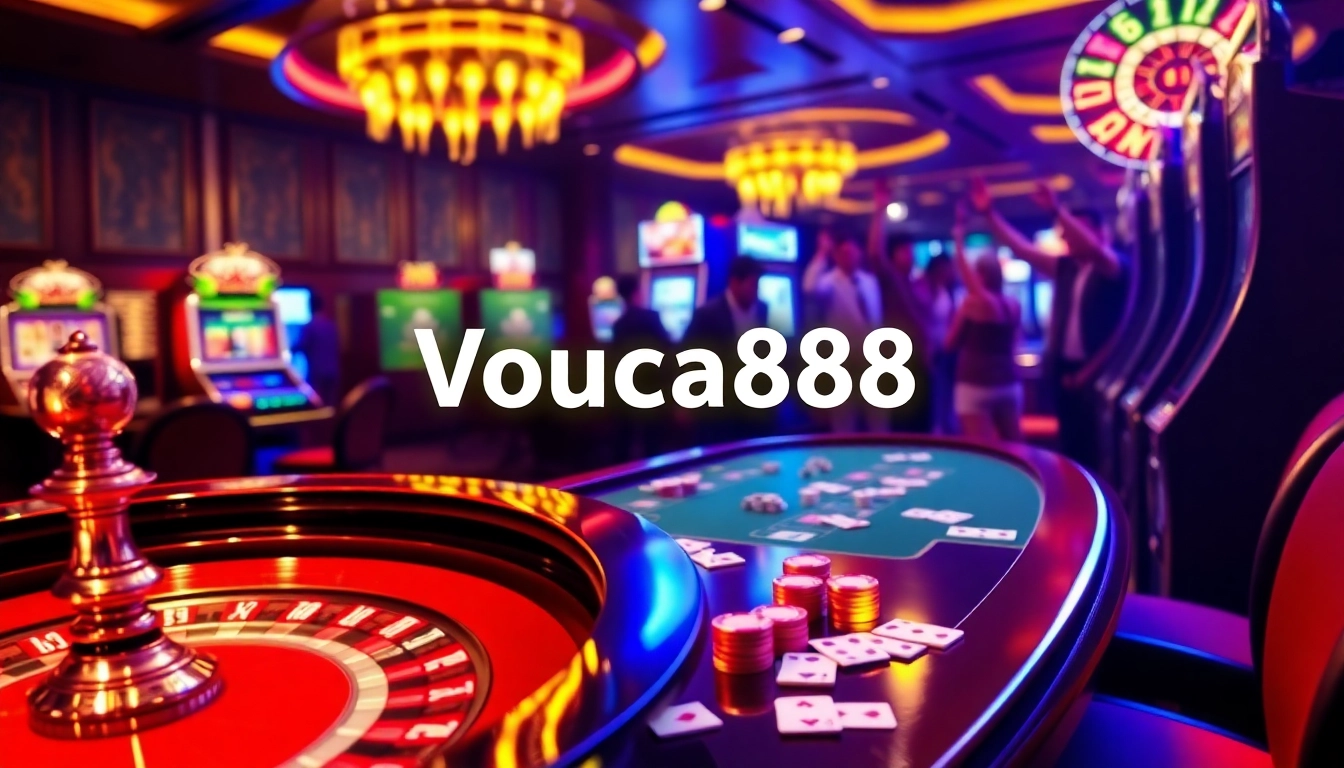 Khela88 voucher code displayed prominently amidst excited gamblers at a luxurious casino table.