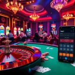 Experience the thrill at Nhà cái F8BET with vibrant casino tables, bright slot machines, and professional atmosphere.