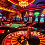 Fly 88 players enjoying a vibrant casino atmosphere with roulette and poker elements.